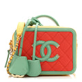 Caviar Quilted Small CC Filigree Vanity Case Multicolor